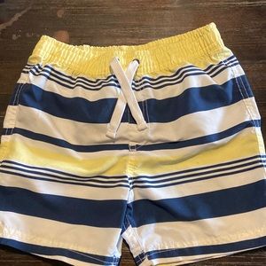 Toddler boys swim trunks. Blue, white and yellow